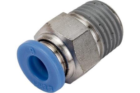 Фитинг цанговый прямой с наружной резьбой 1/4M для трубки диаметром 6 мм SHPI PC 06-R02