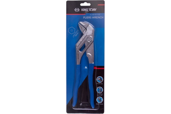 Переставной захват-ключ KING TONY 266 мм, 0-42 мм, быстрозажимной механизм 6518-10C