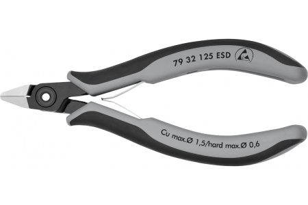 Прецизионные антистатические бокорезы Knipex для электроники ESD 125 мм KN-7932125ESD
