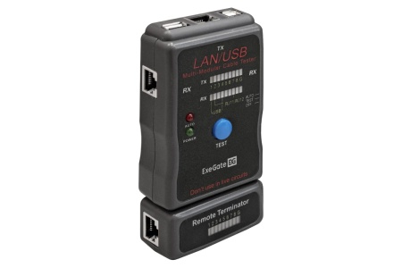 Сетевой тестер ExeGate EX-T5448 для RJ-45 RJ-11 RJ-12 USB 293160