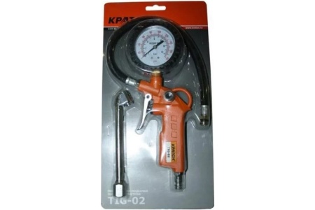 Пистолет с манометром для подкачки шин Кратон TIG-02 3 01 02 035