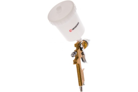 Пневматический краскопульт INTERTOOL, форсунка 1.5мм, бачок 600 мл, PT-0110
