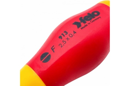 Диэлектрическая шлицевая отвертка Felo SL2,5x0,4x75 91302590