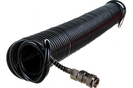 Шланг спиральный черный полиуретановый профи (15 м; 5х8 мм) Pegas pneumatic 4921