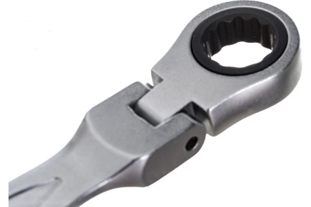 Комбинированный ключ HOEGERT TECHNIK шарнирный с трещоткой 14 мм, 72T, сталь CrV HT1R054