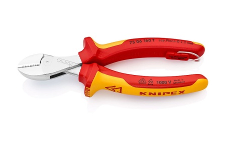 Кусачки со страховочным креплением 160 мм KNIPEX X-Cut KN-7306160TBK