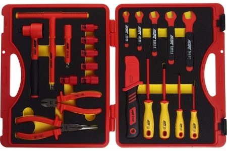 Набор торцевых изолированных головок JTC 3/8 10-24мм в кейсе 22 предмета I017