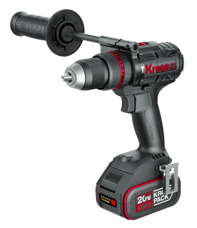 Дрель-шуруповерт аккумуляторная ударная бесщеточная KRESS KUC35, 20В, 150Нм, 4Ач х2, ЗУ 6А, кейс