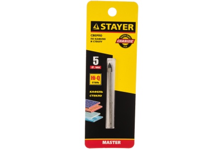Сверло по керамике и стеклу с двумя режущими лезвиями MASTER 5 мм Stayer 2986-05