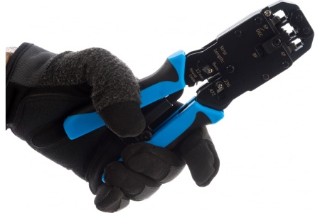 Обжимной инструмент LANMASTER 4P, 6P, 8P, с храповым механизмом LAN-CRI-2008R