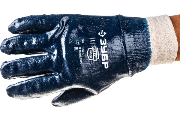 Перчатки "МАСТЕР" рабочие с манжетой с нитриловым покрытием (р. L 9) Зубр 11272-L