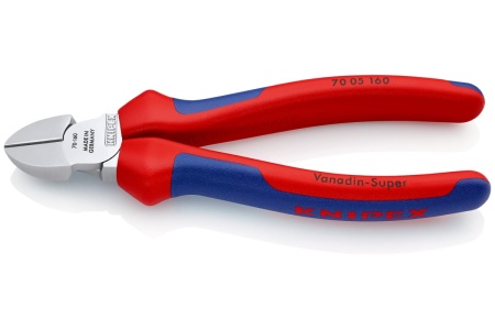 Бокорезы Knipex, 160 мм, 62 HRC, хром, 2-к ручки, KN-7005160SB