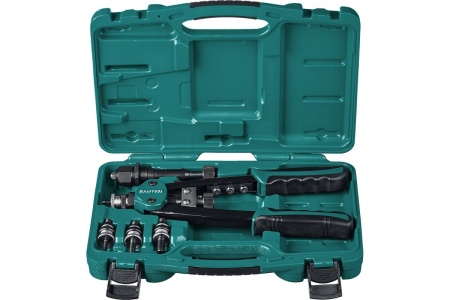 Заклепочник KRAFTOOL Combo2-M10 комбинированный двуручный в кейсе, резьбовые заклепки М5-М10, 31181