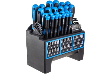 Набор отверток и бит HOEGERT TECHNIK 114 пр, сталь S2 HT1S099