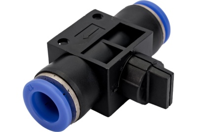 Прямой фитинг цанговый с краном 12 мм - 12 мм Pegas pneumatic 6007
