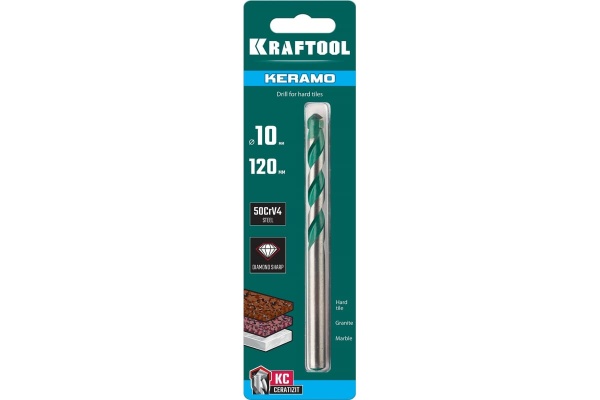 Сверло по керамограниту KRAFTOOL Keramo 10x120 мм 29175-120-10