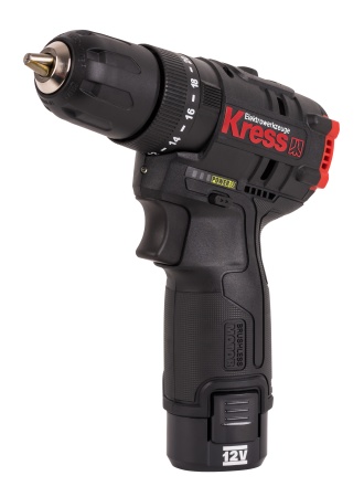 Дрель-шуруповерт ударная аккумуляторная бесщеточная KRESS KUC12, 12В, 40Нм, 2.0Ач х2, ЗУ 1,5А, кейс