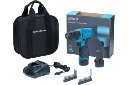 Аккумуляторный шуруповерт NORDBERG NE103K+NE9012