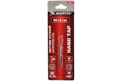 Ручной метчик М4x0,7 мм, Р6М5 MATRIX 76671