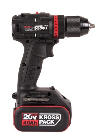 Дрель-шуруповерт аккумуляторная бесщеточная KRESS KUA71, 20В, 60Нм, 4Ач x2, ЗУ 6A, кейс