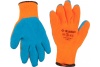Утепленные, акриловые перчатки с рельефным латексным покрытием Зубр ЭКСПЕРТ 10 класс, сигнальный цвет, р.S-M 11465-S