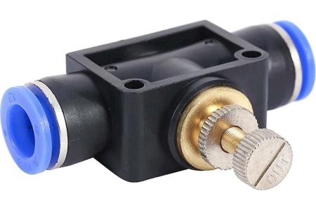 Фитинг цанговый с краником прямой 12 мм - 12 мм Pegas pneumatic 6011