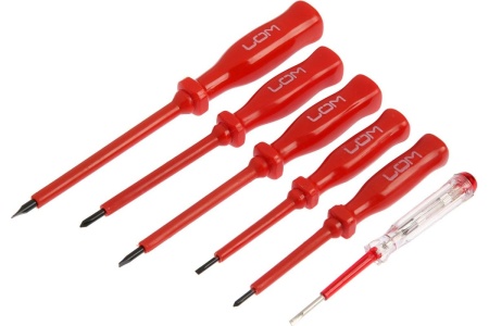 Набор диэлектрических отверток с тестером LOM 6 предметов 2679444