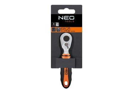 Трещоточный ключ для насадок (1/4", 105 мм) NEO Tools 08-512