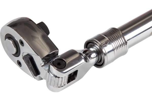 Телескопическая трещотка с фиксатором МАСТАК 1/2 , 350-490 мм, 72 зубца, флажковая с кнопкой, шарнирная 010-43719