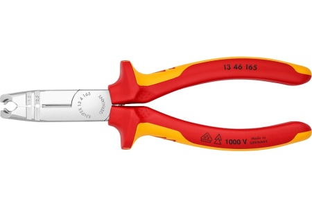 Клещи-стрипперы Knipex VDE для круглых кабелей, 0.75-1.5/2.5 мм², L 165 мм, 1000V, SB KN-1346165SB