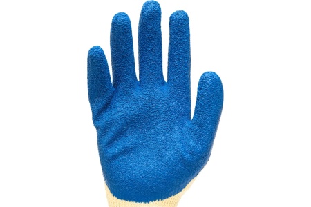 Трикотажные полиэфирные перчатки СИБРТЕХ латексное рельефное покрытие, размер 8 677515