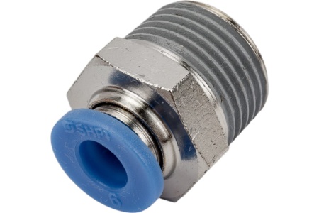 Фитинг цанговый прямой с наружной резьбой 3/8M для трубки диаметром 6 мм SHPI PC 06-R03
