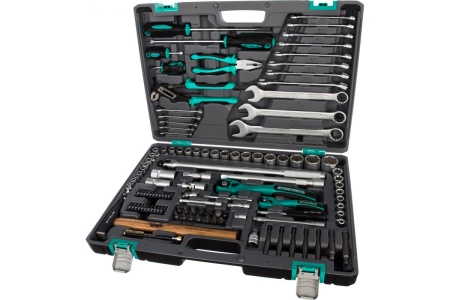 Набор инструмента 1/4", 1/2", CrV, S2, усиленный кейс, 119шт STELS 14112