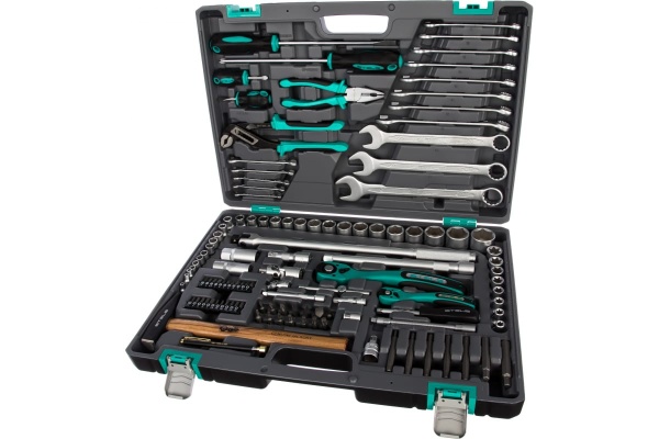 Набор инструмента 1/4", 1/2", CrV, S2, усиленный кейс, 119шт STELS 14112