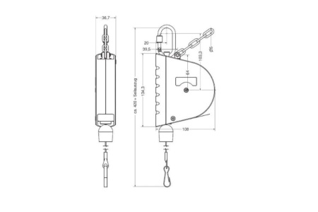 Балансир с тросом 0.3-1.5 кг, 1.6 м Bosch 0607950952