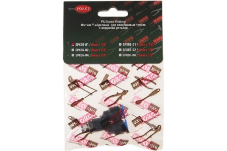 Фитинг Y-образный с наружной резьбой (6 мм; 1/8") для пластиковых трубок ROCKFORCE RF-SPX06-01