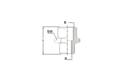 Муфта цилиндрическая мама 1/4" - мама 1/2" 1226/6 F1/4*F1/2" GAV 12030