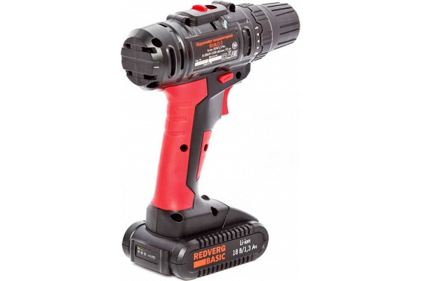 Аккумуляторная дрель-шуруповерт REDVERG Basic SD18L/1-2 6628621