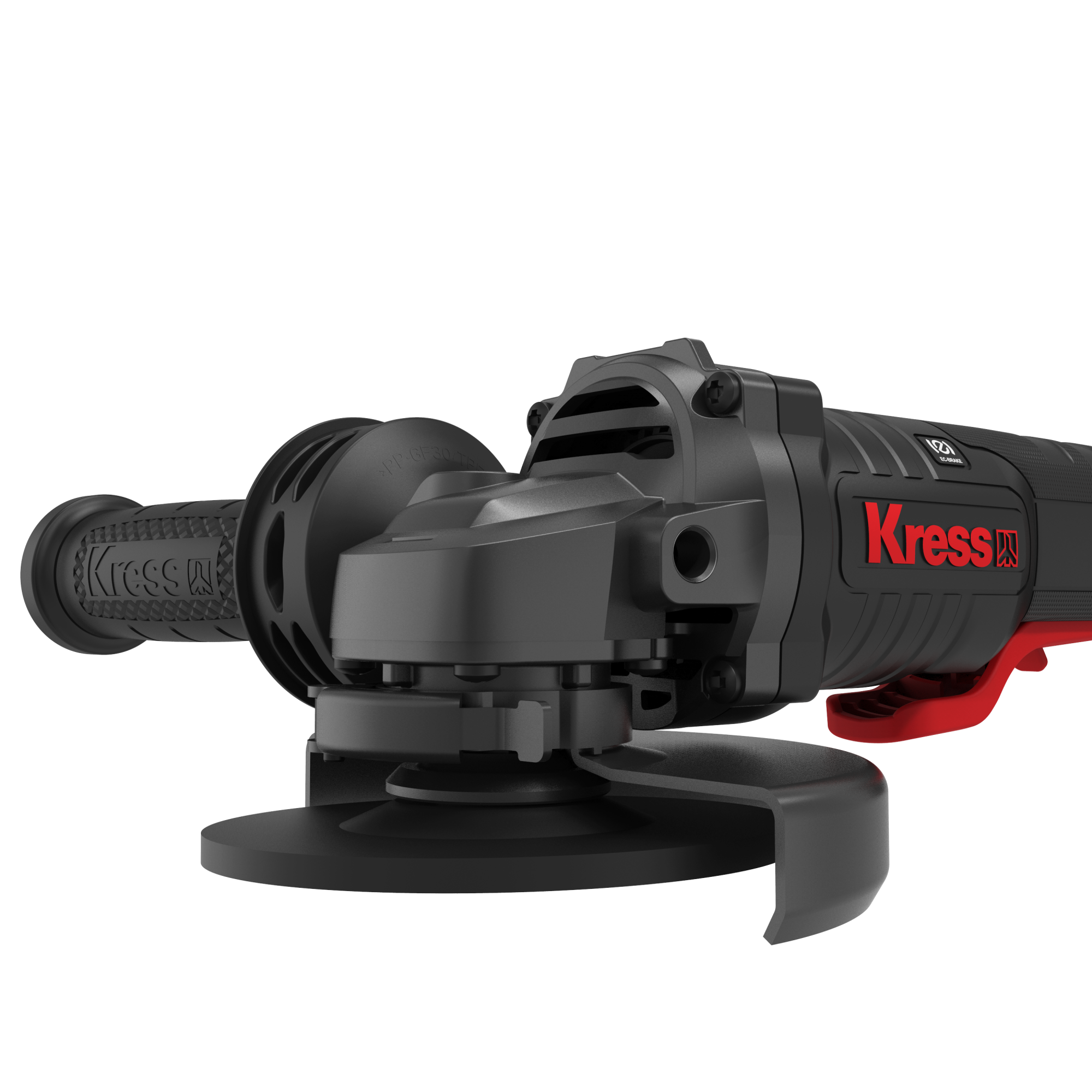 Угловая шлифмашина аккумуляторная бесщеточная KRESS, KUH04, 20В, 125мм, 4Ач х2, ЗУ 6А, кейс