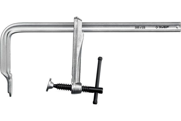 Цельнокованая струбцина ЗУБР КС-300/120 тип F, 300/120 мм 32157-120-300 Цельнокованая струбцина ЗУБР КС-300/120 тип F, 300/120 мм 32157-120-300