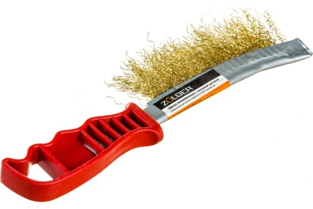 Ручная многофункциональная кордщетка ZOLDER латунированная проволока, ручка пластик Z107