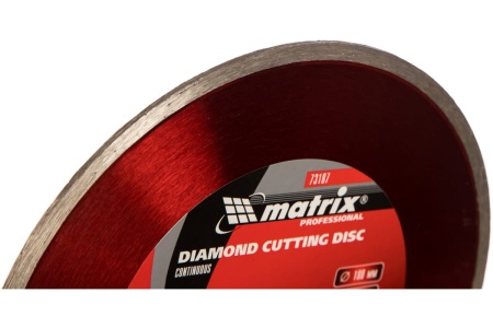 Диск алмазный отрезной сплошной по керамограниту Professional (180x22.2 мм; 2.3х6 мм; влажная резка) MATRIX 73187