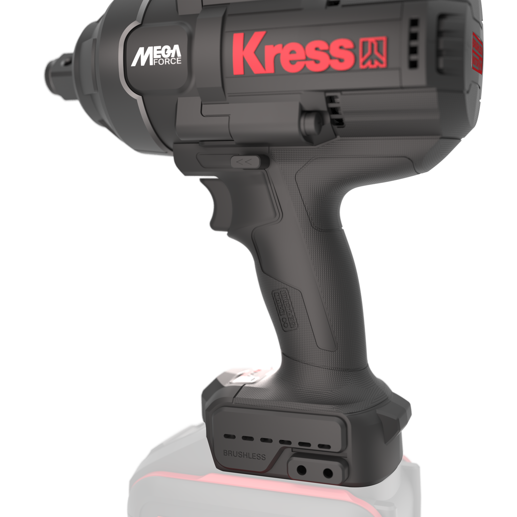 Гайковерт аккумуляторный бесщеточный KRESS KU35.91, 20В, 3/4", 1700 Нм, без АКБ и ЗУ, кейс