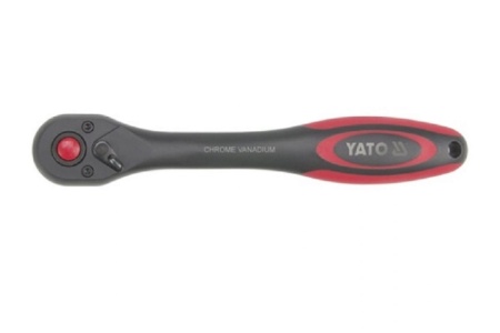 Трещотка YATO 1/4", 72 зуб., CrV, 2-х компонентная рукоятка YT-0293