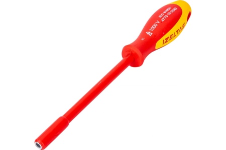 Диэлектрический ключ-отвёртка IZELTAS 1000V, торцевой, 4мм, длина 220 мм 4773190040