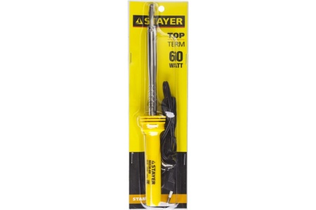 Паяльник с пластмассовой рукояткой и долговечным жалом, 60Вт, клин STAYER STANDARD 55330-60