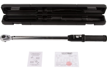Динамометрический ключ WIEDERKRAFT 50-350 Нм, реверсивная трещотка с квадратом 1/2 WDK-NS50350