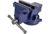 Слесарные настольные тиски с наковальней и поворотным механизмом URM ударопрочные, чугунные, синие, 125 мм D01483