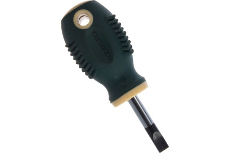 Шлицевая магнитная отвертка ROCKFORCE Profi S2 SL6.5х30мм на пластиковом держателе RF-70365030