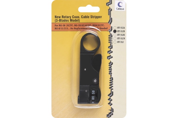 Инструмент для зачистки коаксиального кабеля Cabeus RG-58,59,62 HT-312B